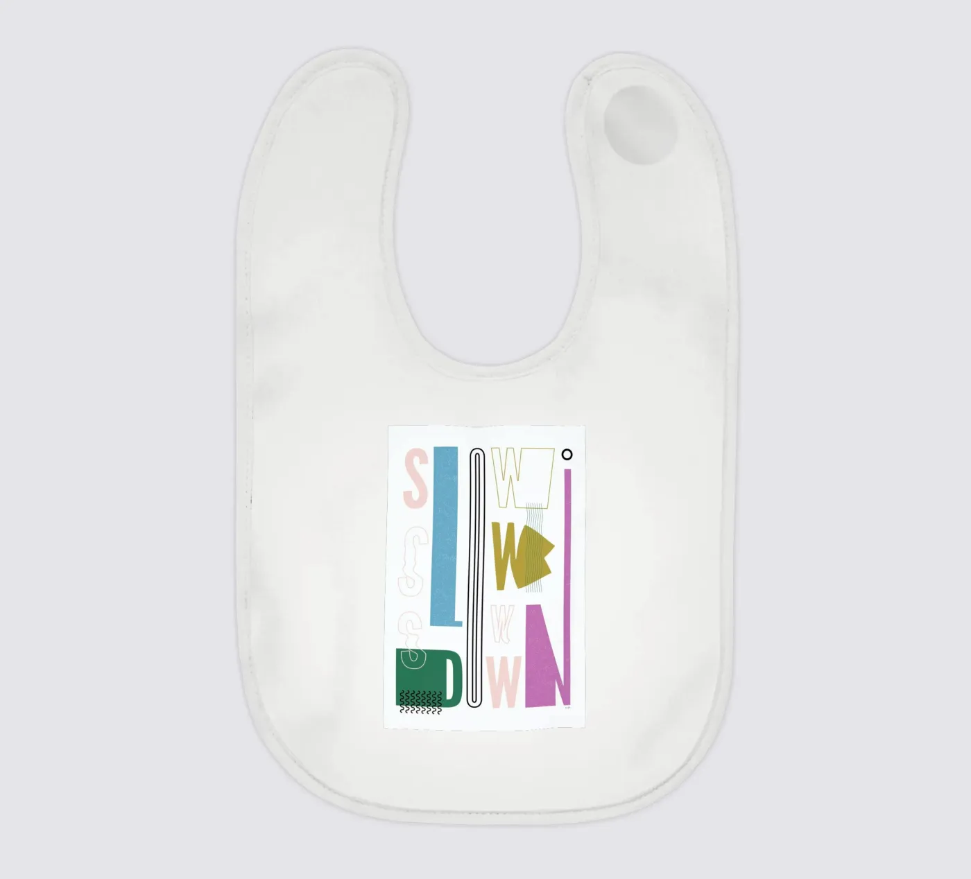 Slow Down baby slabbetje van Linda Gobeta