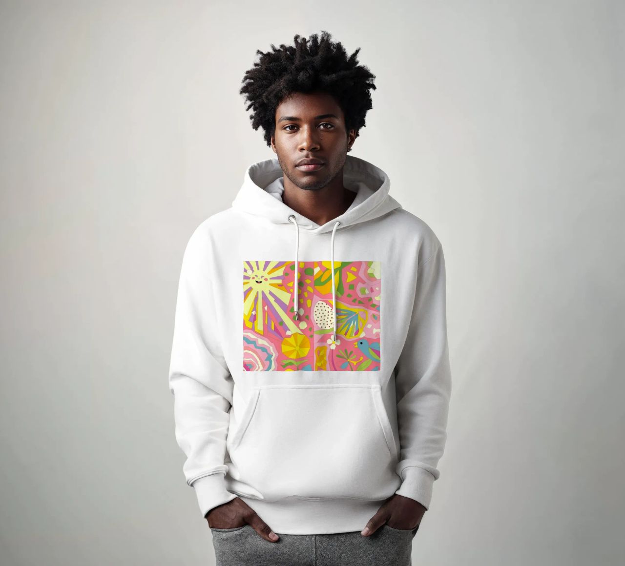 Explosión floral abstracta sudadera con capucha de Veiled Canvas