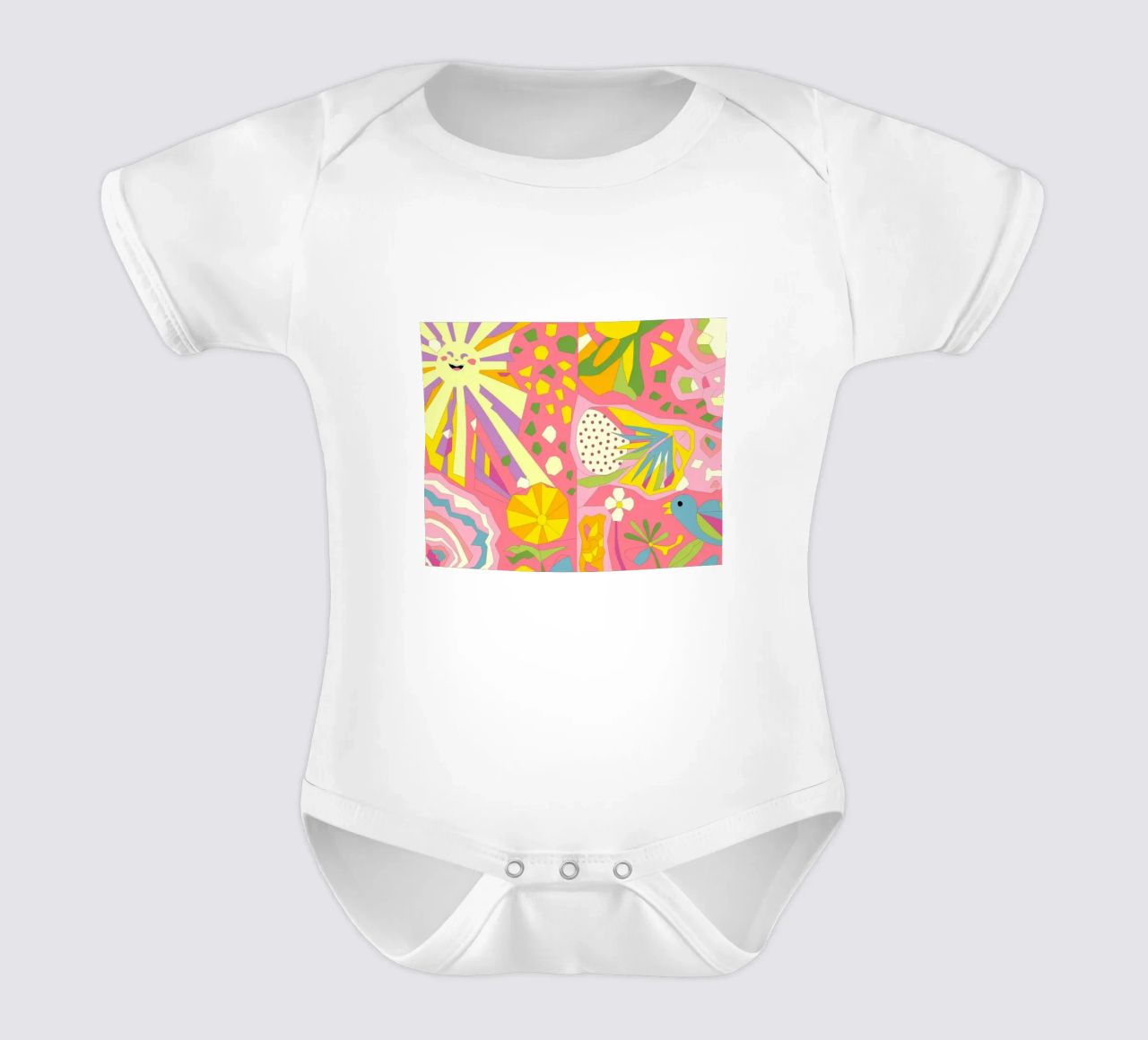 Explosión floral abstracta body de bebé de Veiled Canvas