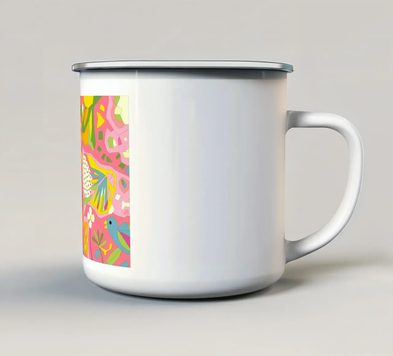 Esplosione floreale astratta tazza in smalto da Veiled Canvas