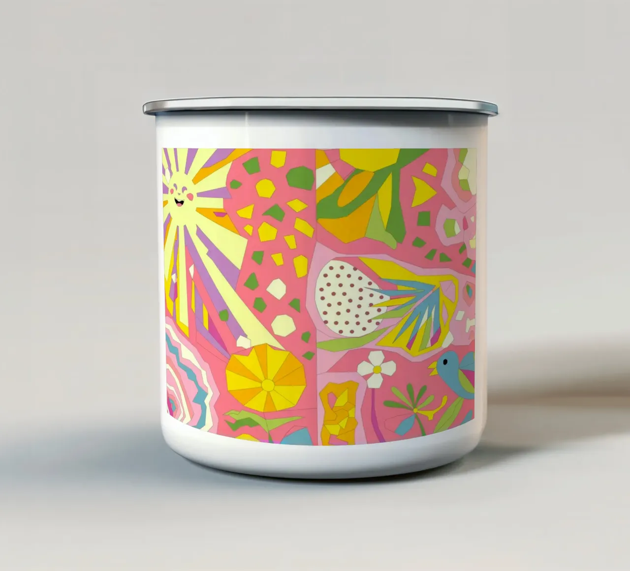 Esplosione floreale astratta tazza in smalto da Veiled Canvas