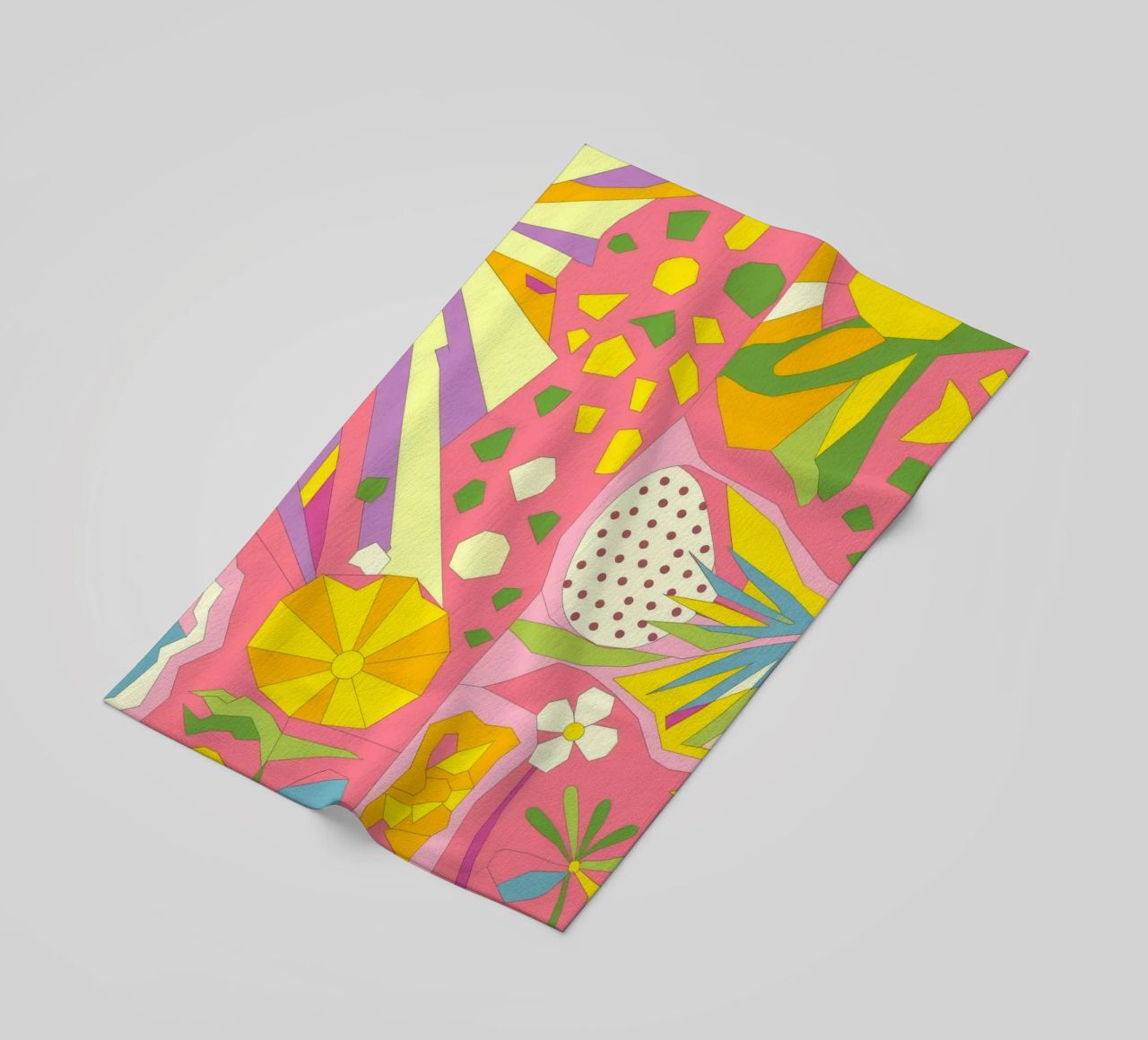 Explosion florale abstraite serviette de plage de Veiled Canvas