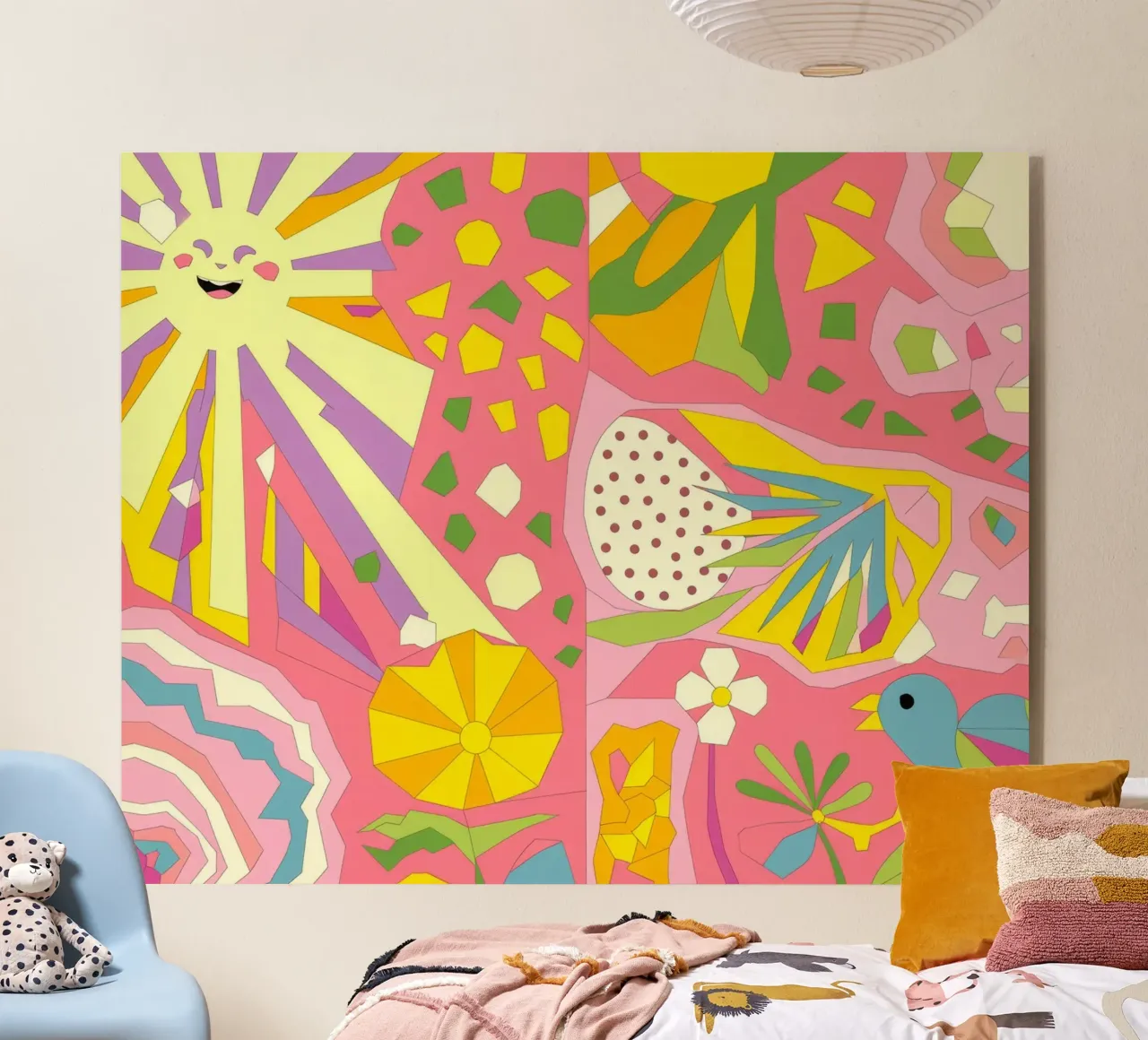 Esplosione floreale astratta plexiglass da Veiled Canvas
