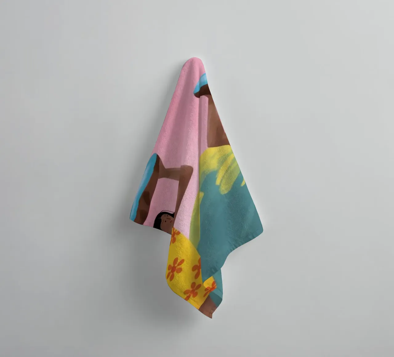Vreugdevolle oogstviering badhanddoek van Veiled Canvas