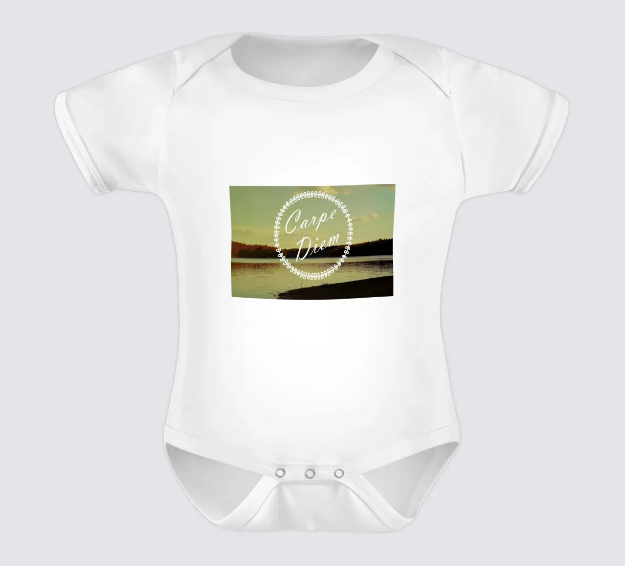 Carpe Diem body neonato maniche corte da Vintage Skies