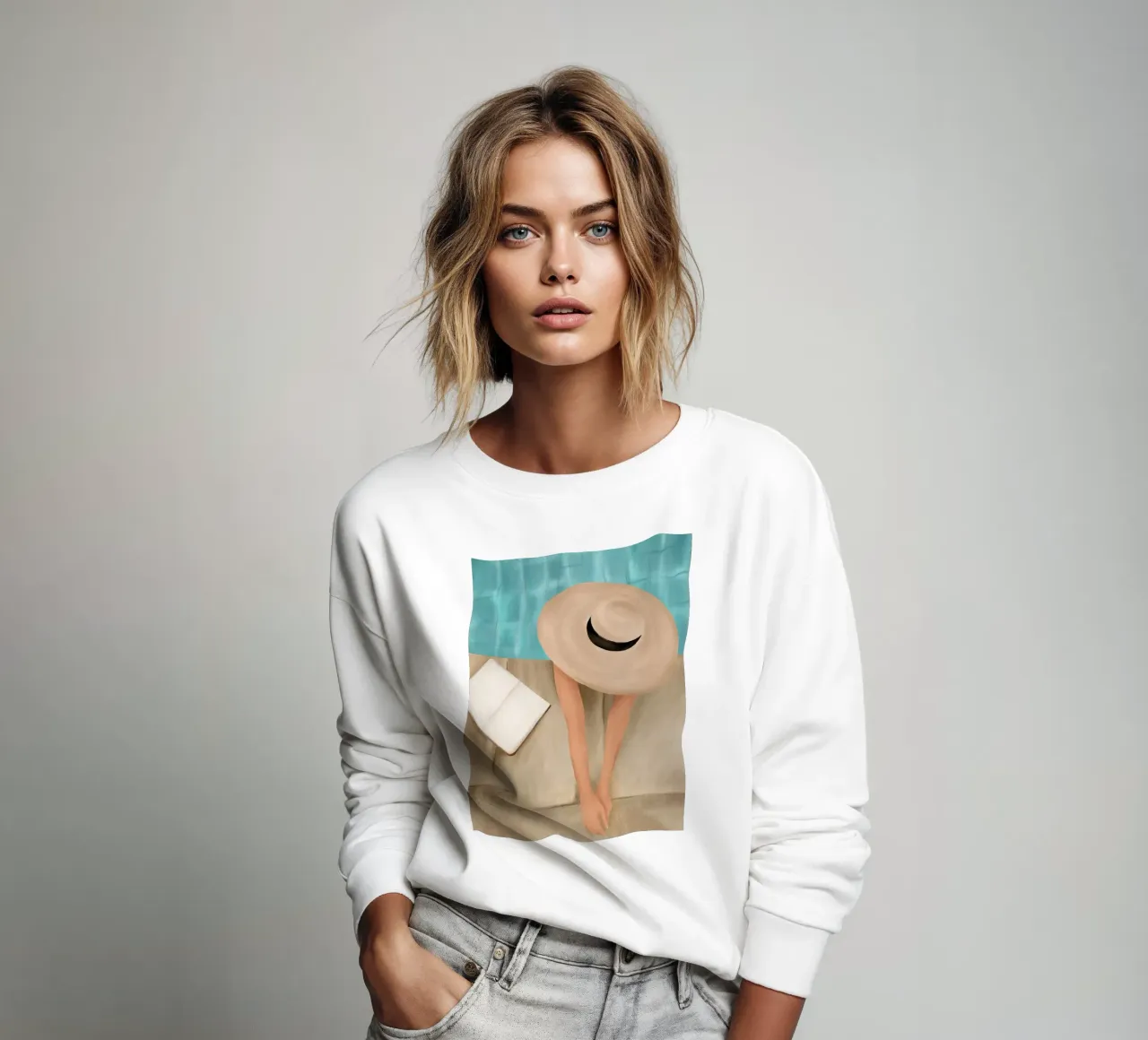 On the edge of the Pool II sweatshirt by Flow Line