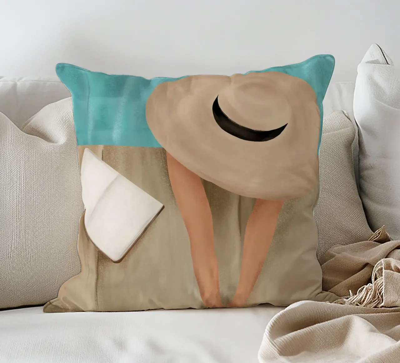 On the edge of the Pool II decorative cushion by Flow Line