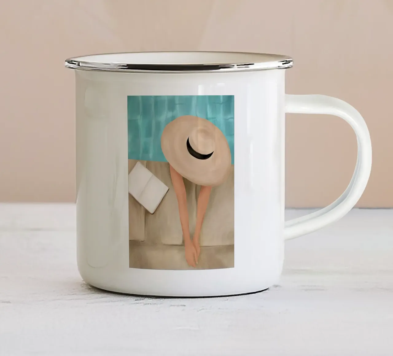 On the edge of the Pool II mug en émail de Flow Line
