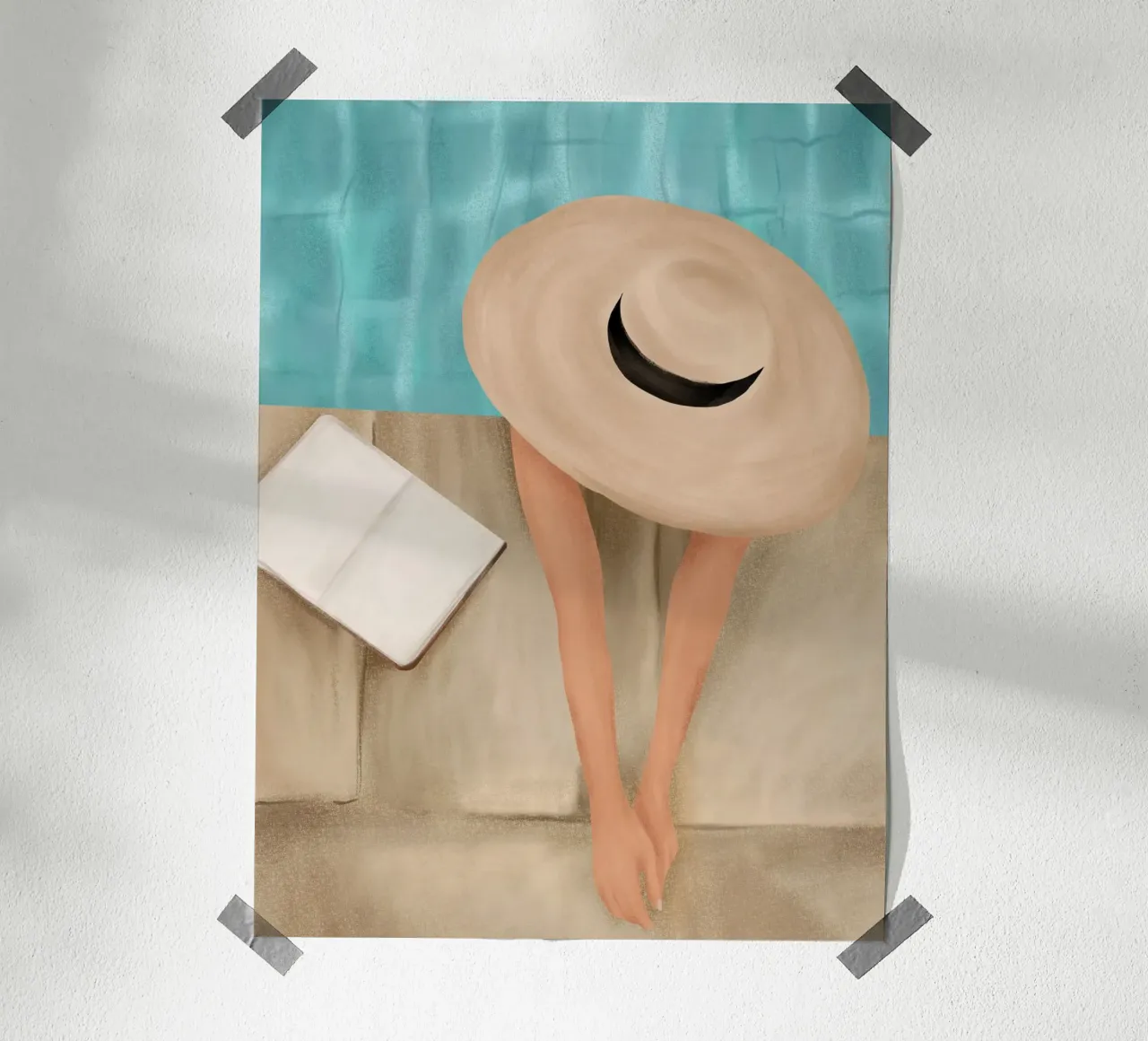 On the edge of the Pool II carta hahnemühle da Flow Line