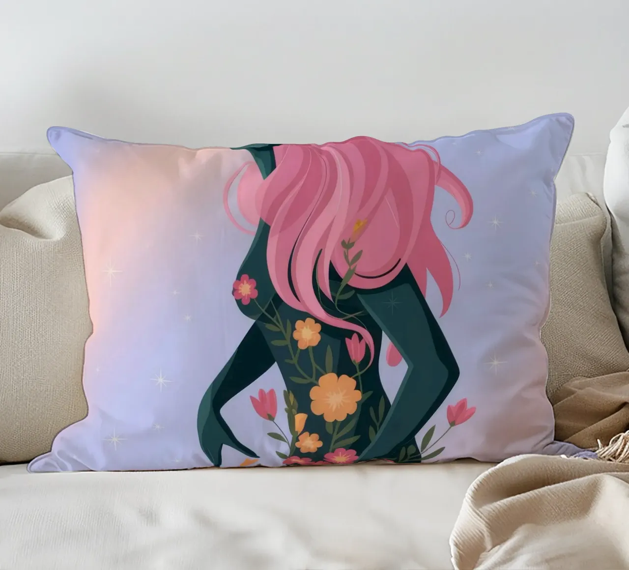 Figura floreale mistica cuscino da Veiled Canvas
