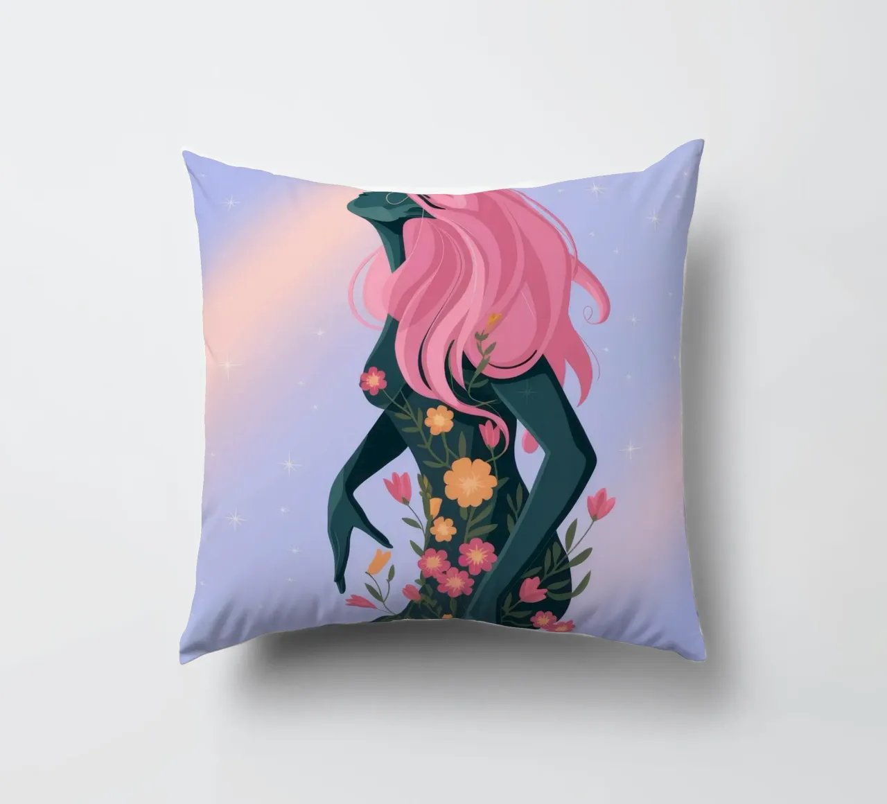 Figura floreale mistica cuscino da Veiled Canvas