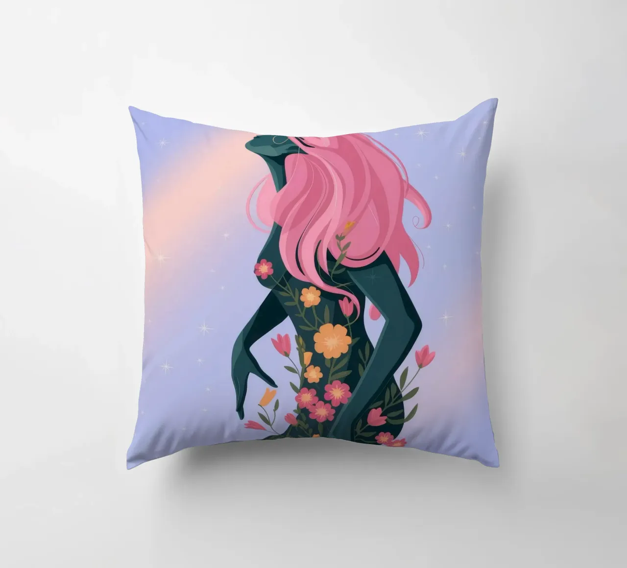 Figura floreale mistica cuscino da Veiled Canvas