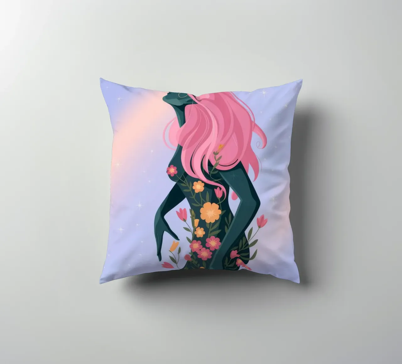 Figura floreale mistica cuscino da Veiled Canvas