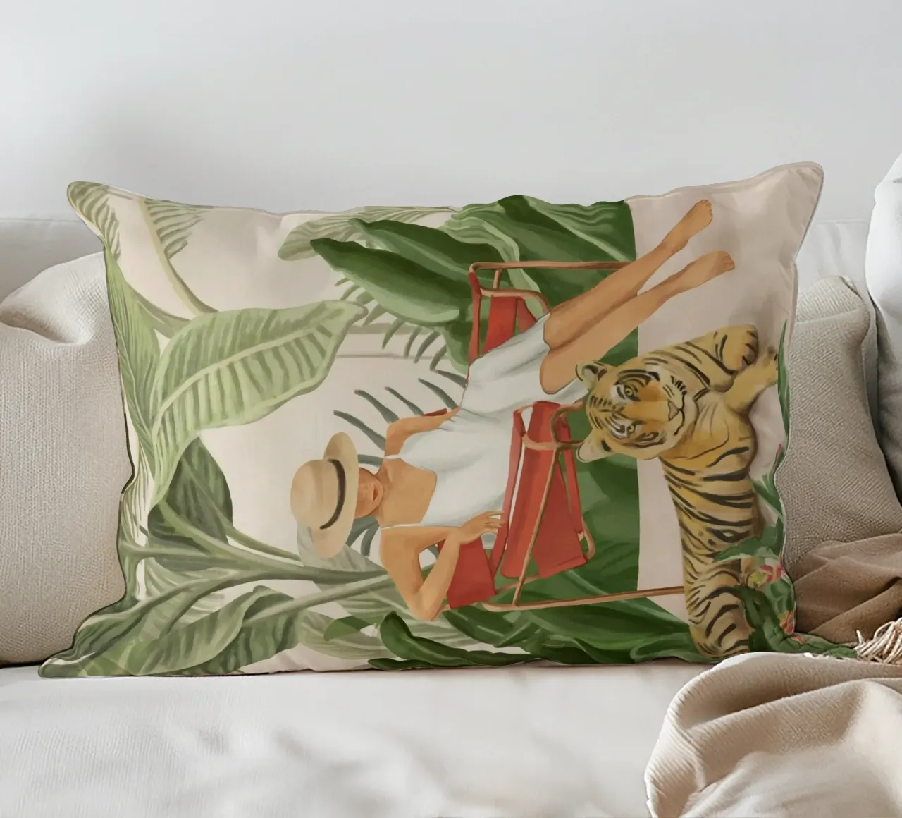 The Lady and the Tiger II cuscino da Flow Line