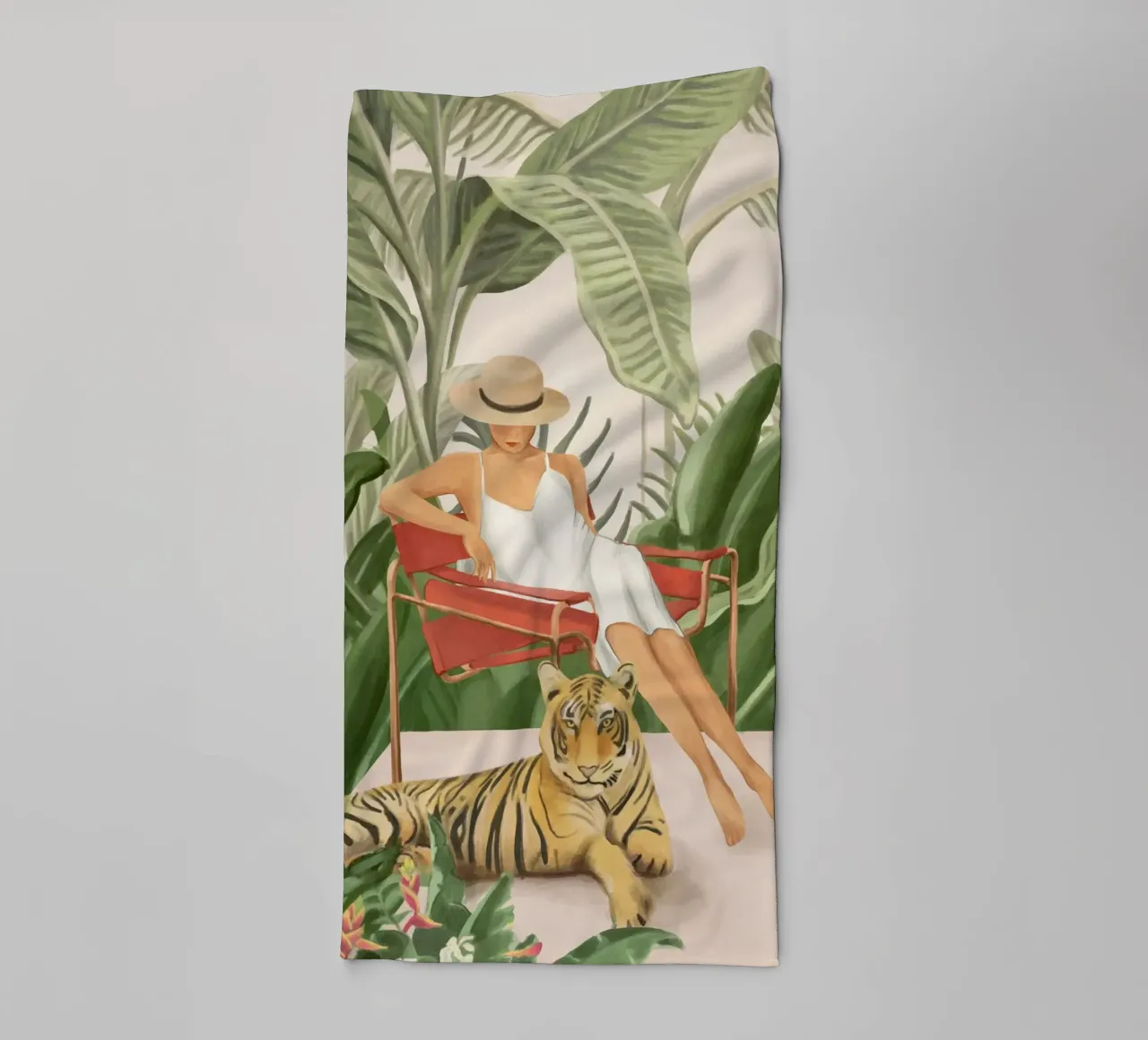 The Lady and the Tiger II asciugamano da bagno da Flow Line