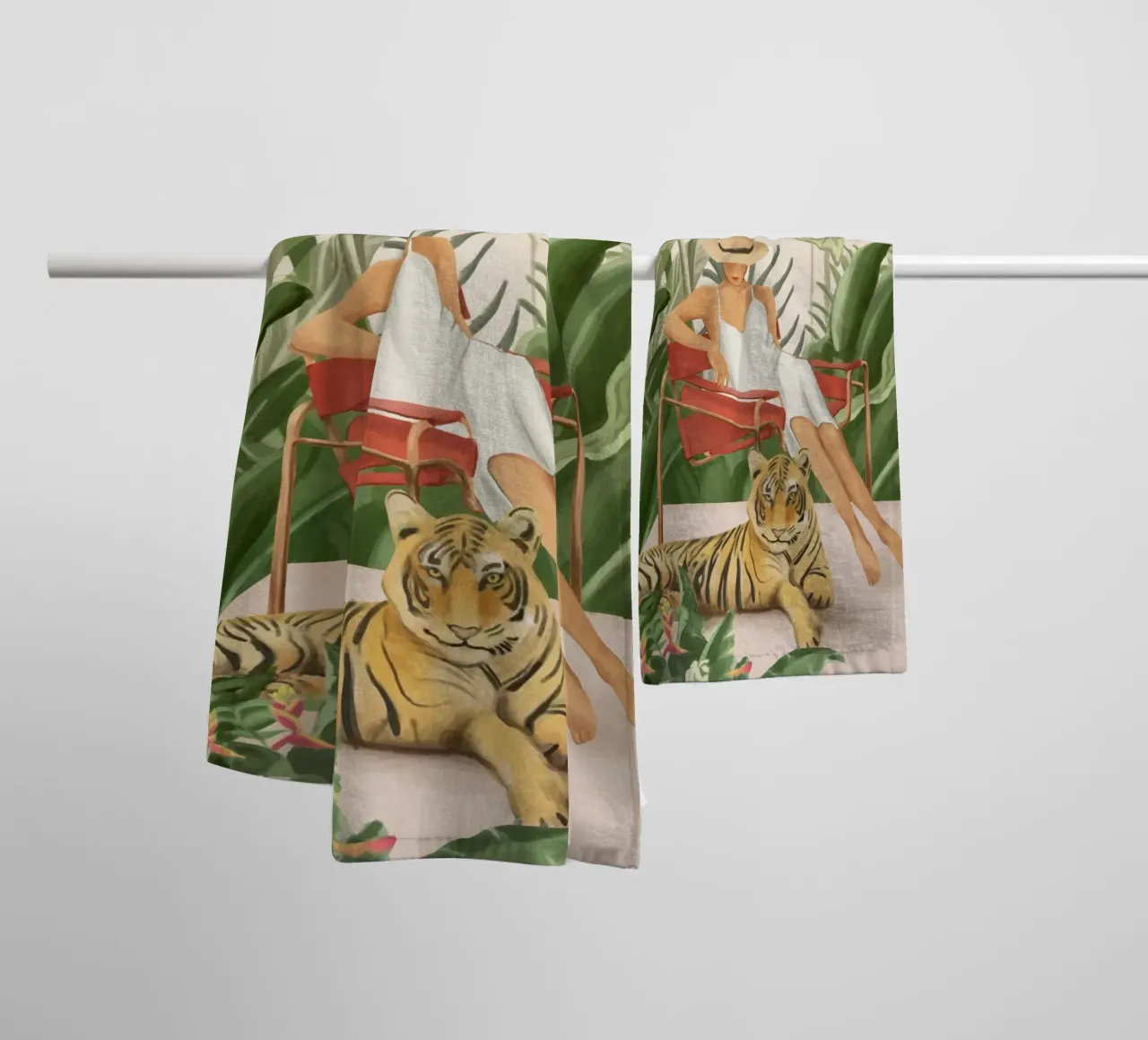 The Lady and the Tiger II asciugamano da bagno da Flow Line