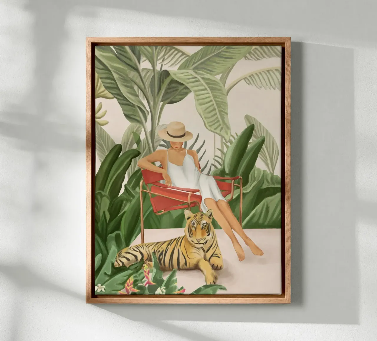 The Lady and the Tiger II canvas met Baklijst van Flow Line