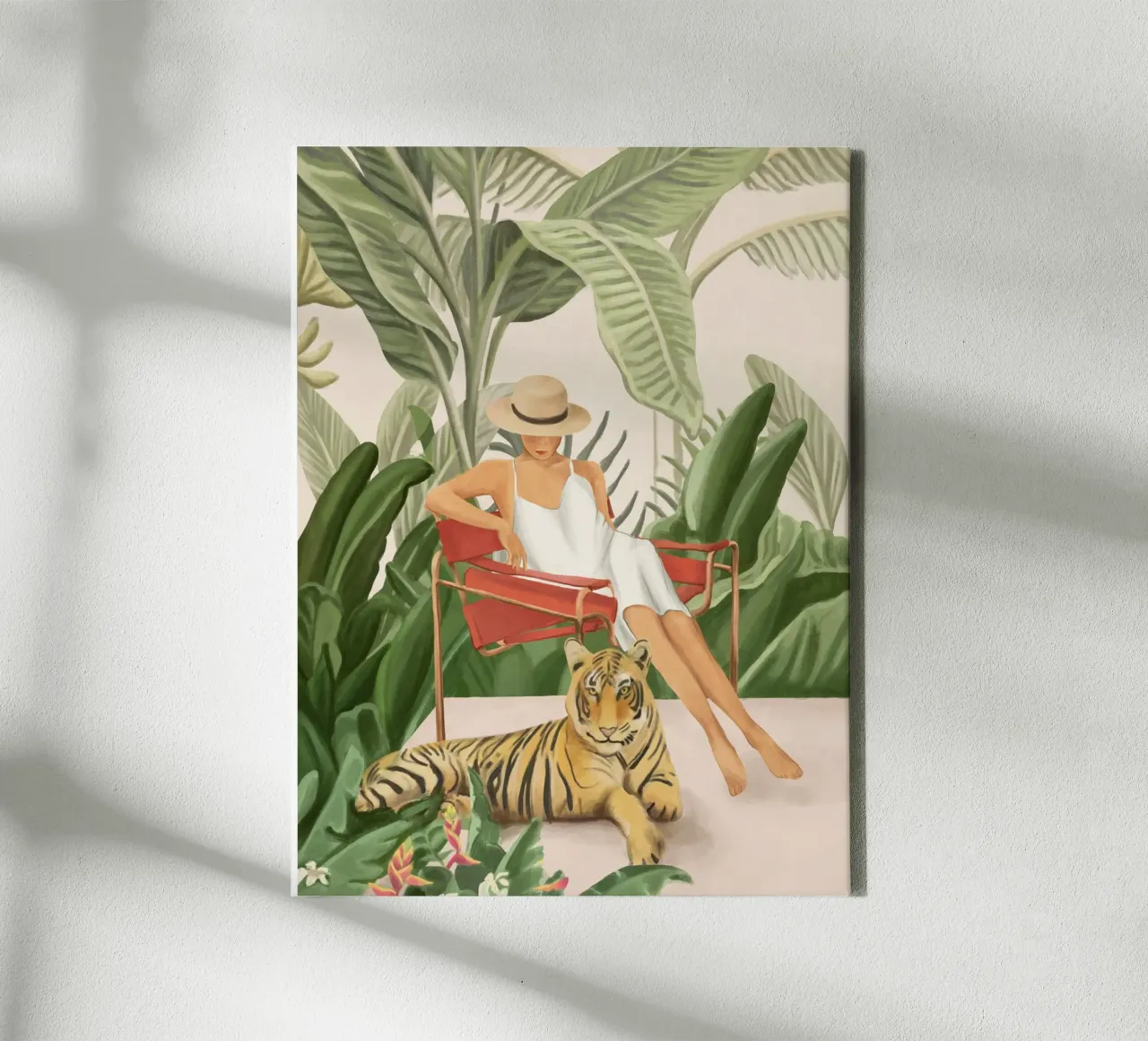 The Lady and the Tiger II canvas met Baklijst van Flow Line