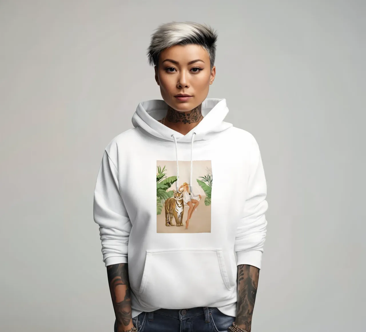 The Lady and the Tiger felpa con cappuccio da Flow Line