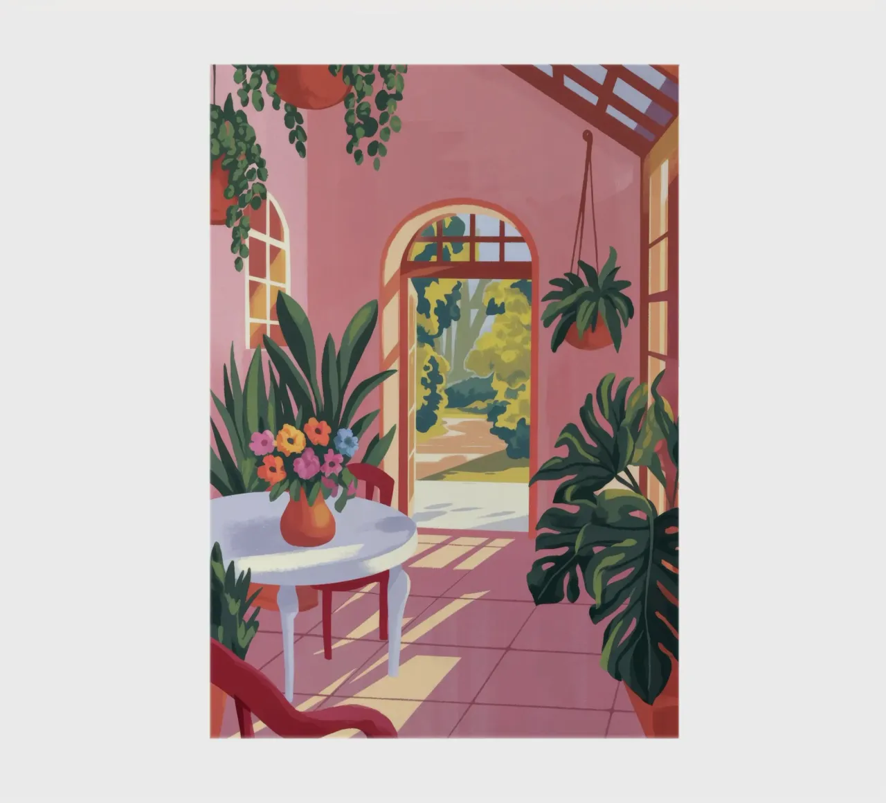 Sunlit Garden Terrace notebook by Veiled Canvas