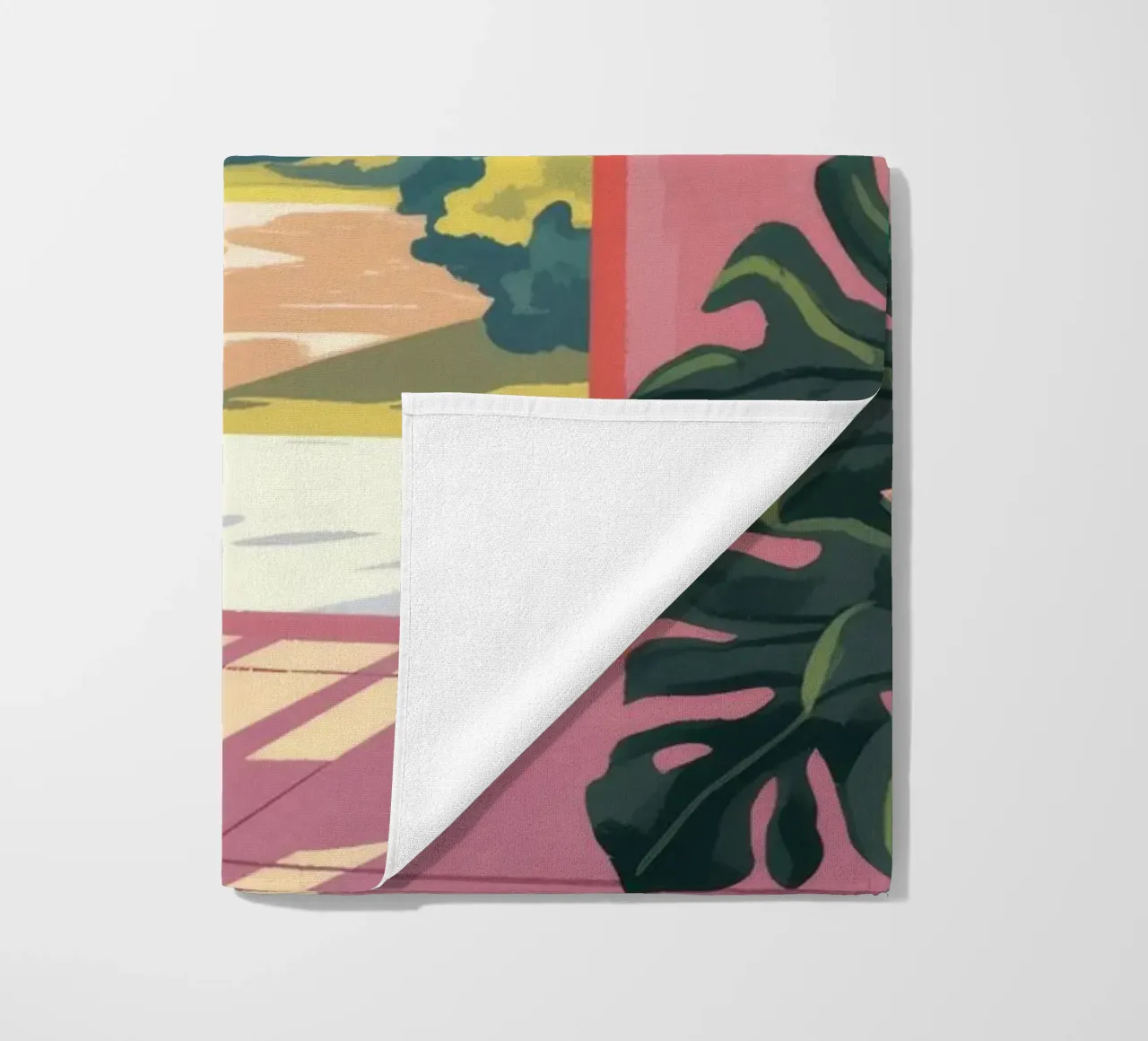 Sunlit Garden Terrace Strandtuch von Veiled Canvas