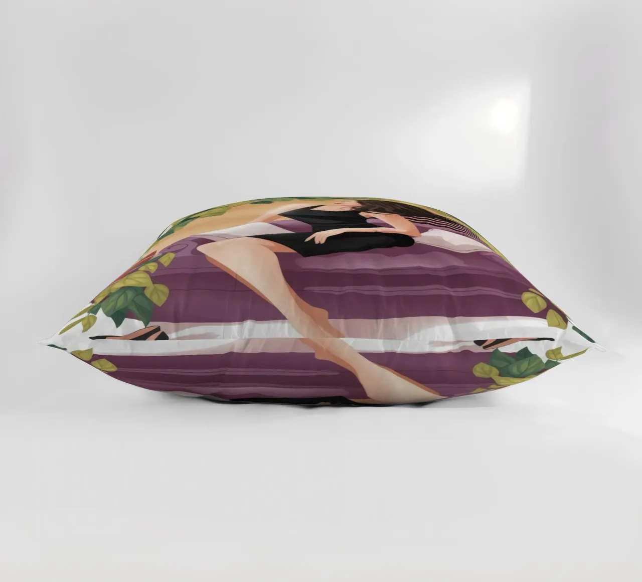 Serene Elegance Pose decorative cushion by Veiled Canvas