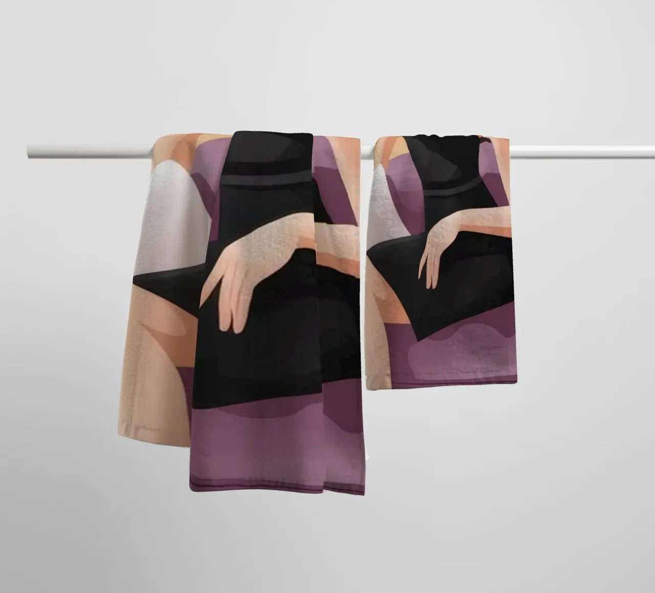 Serene Elegance Pose towel by Veiled Canvas