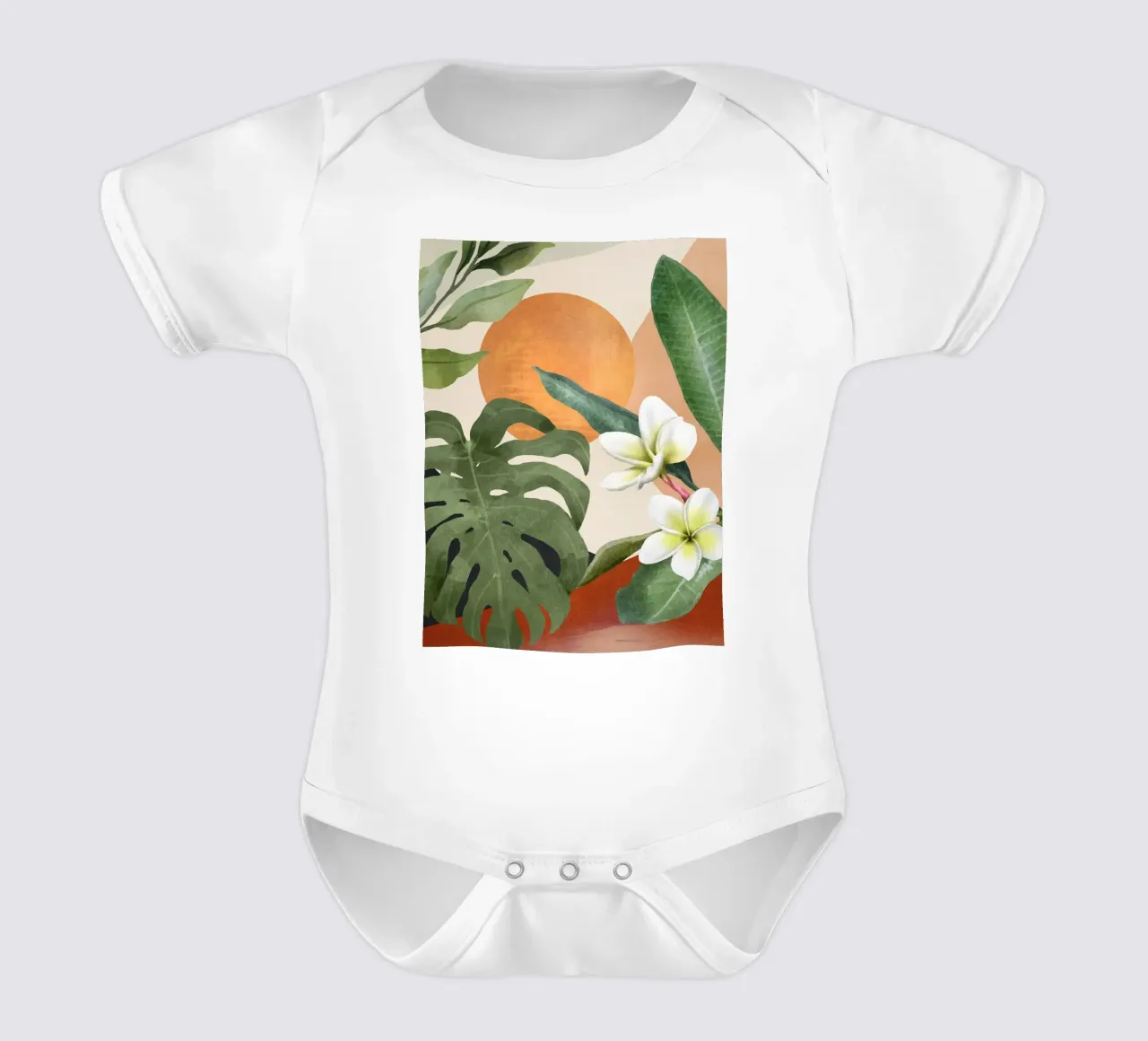 Tropical Summer Abstract Art 1 body neonato maniche corte da Flow Line
