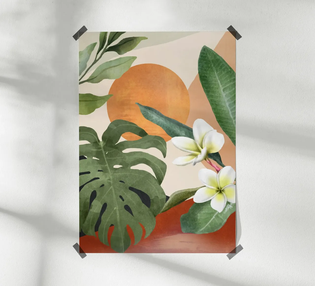 Tropical Summer Abstract Art 1 carta hahnemühle da Flow Line