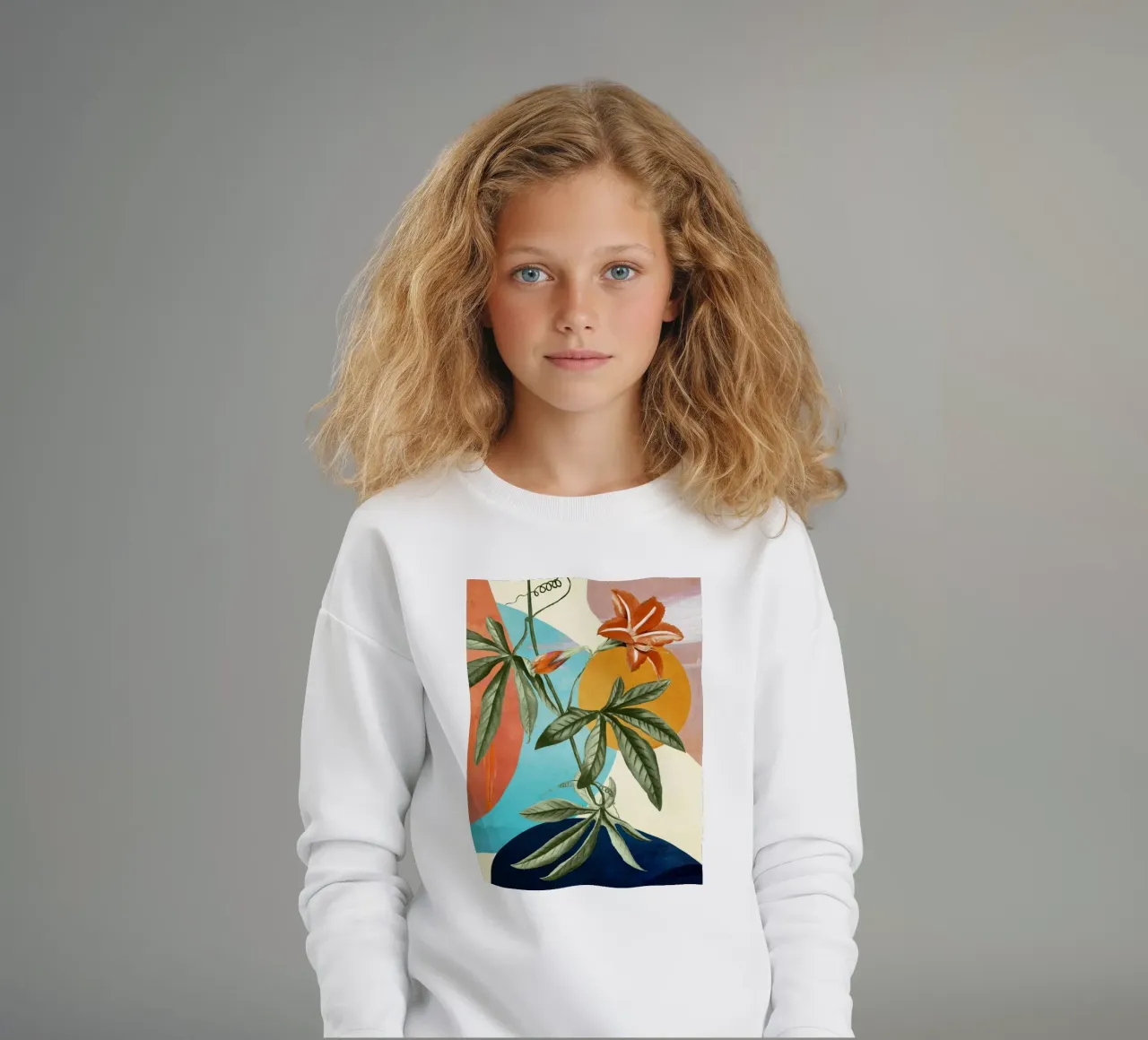 Tropical Summer Abstract Art 3 felpa bambino da Flow Line