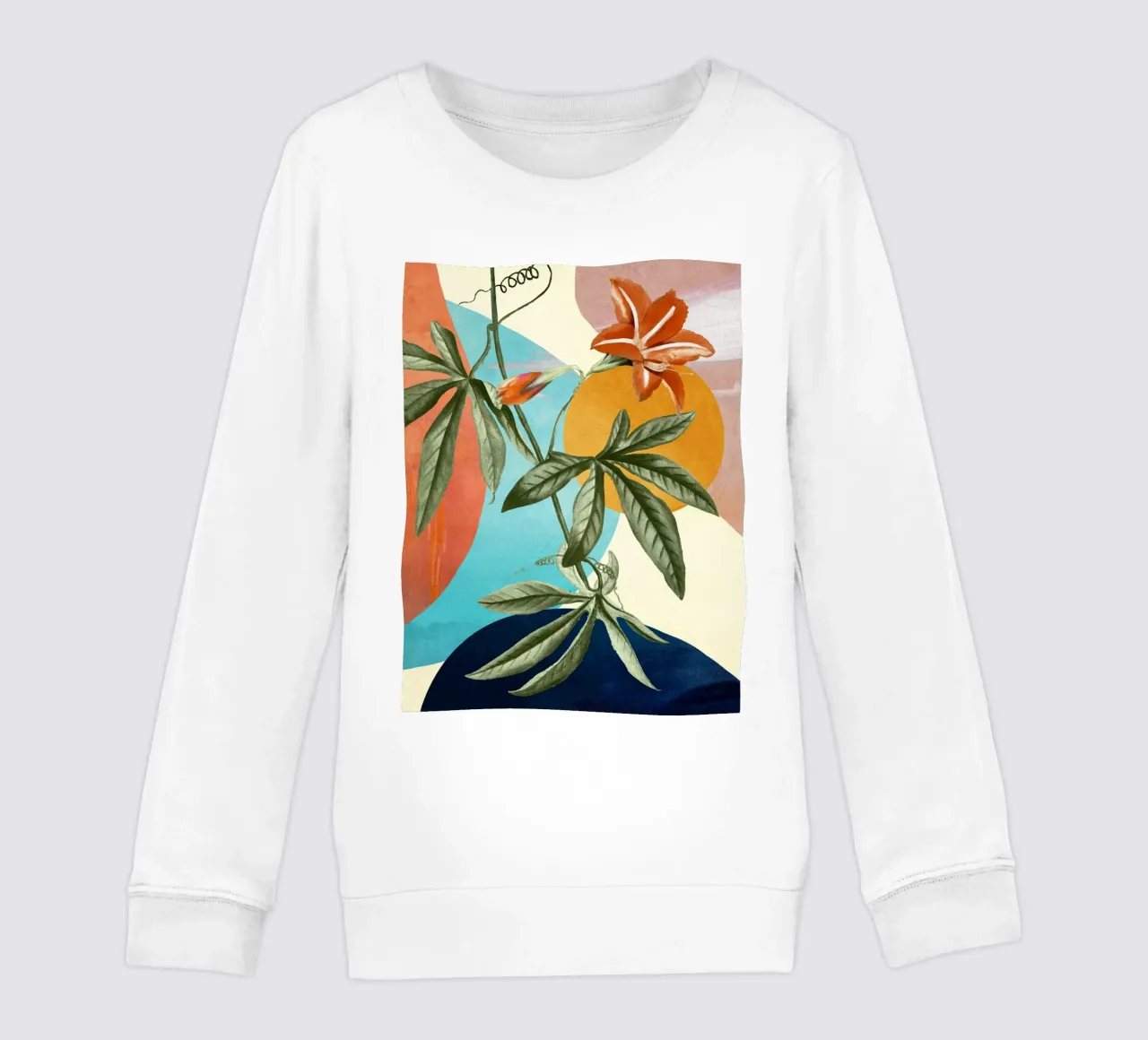Tropical Summer Abstract Art 3 felpa bambino da Flow Line