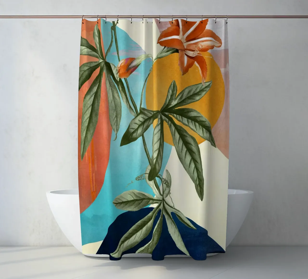 Tropical Summer Abstract Art 3 tenda da doccia da Flow Line