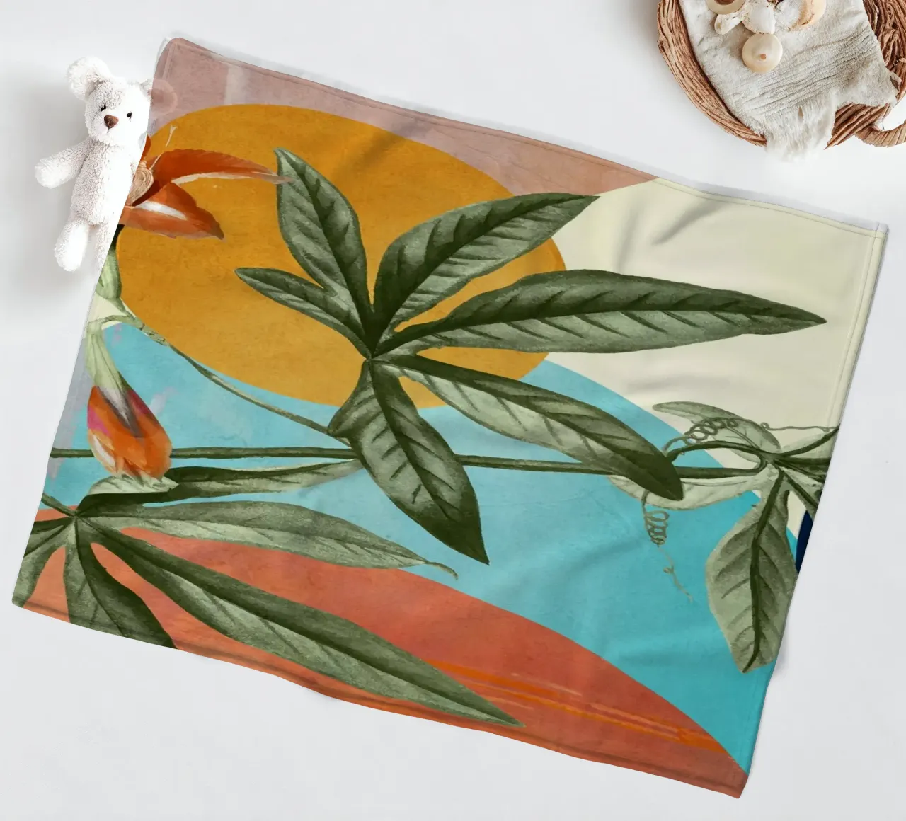 Tropical Summer Abstract Art 3 coperta in pile da Flow Line