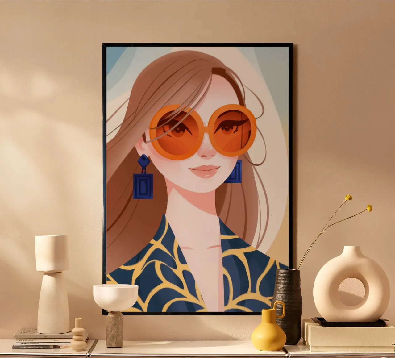 Sguardo mistico del ritratto poster con telaio in plastica da Veiled Canvas