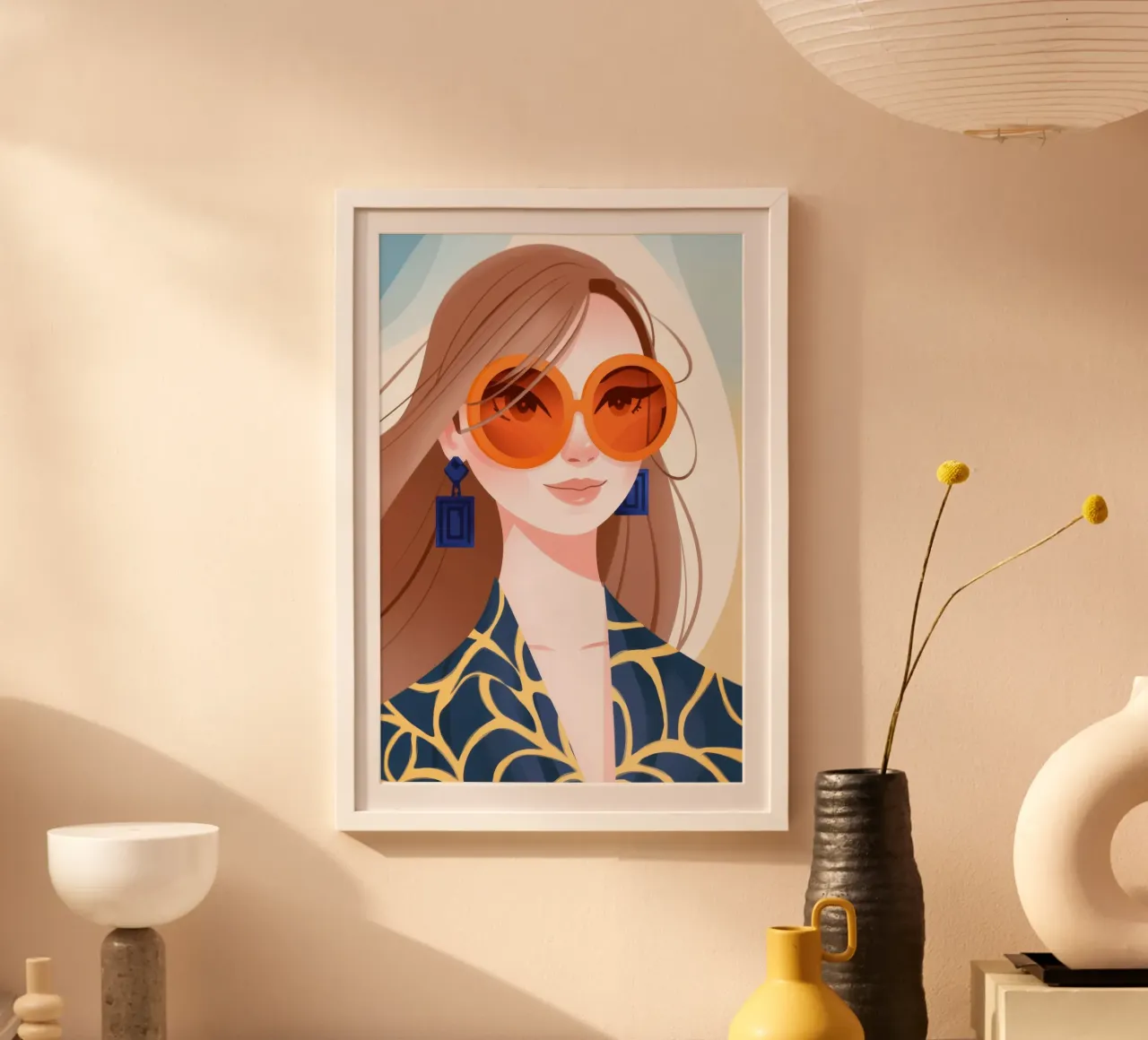 Sguardo mistico del ritratto poster con telaio in plastica da Veiled Canvas