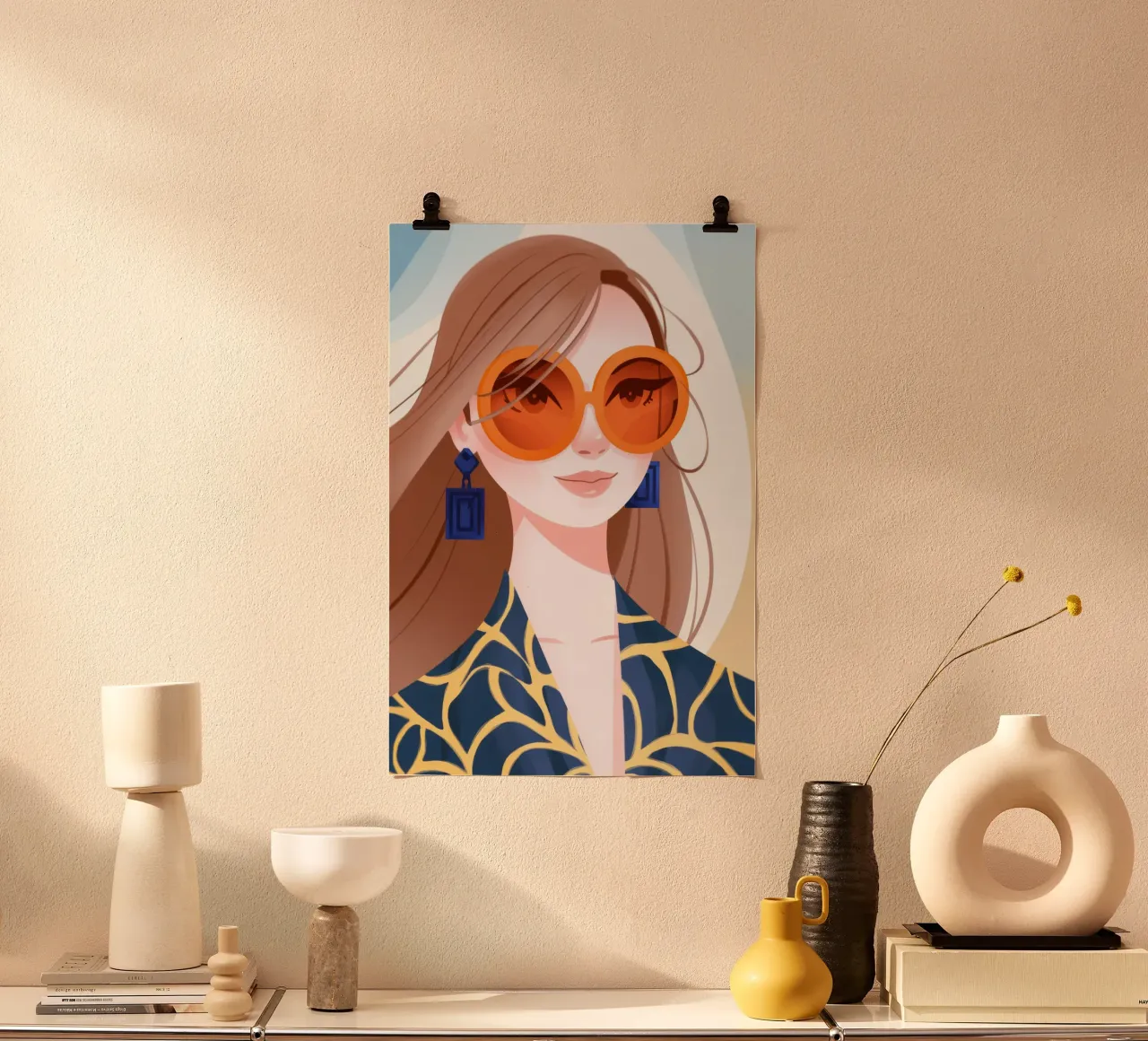 Sguardo mistico del ritratto poster con telaio in plastica da Veiled Canvas