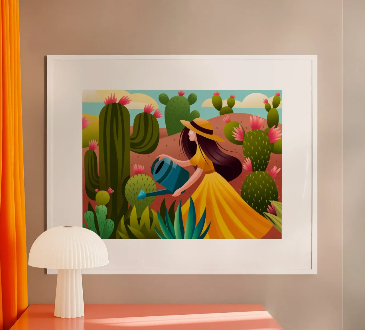 Sogno di fioritura nel deserto poster con telaio in alluminio da Veiled Canvas