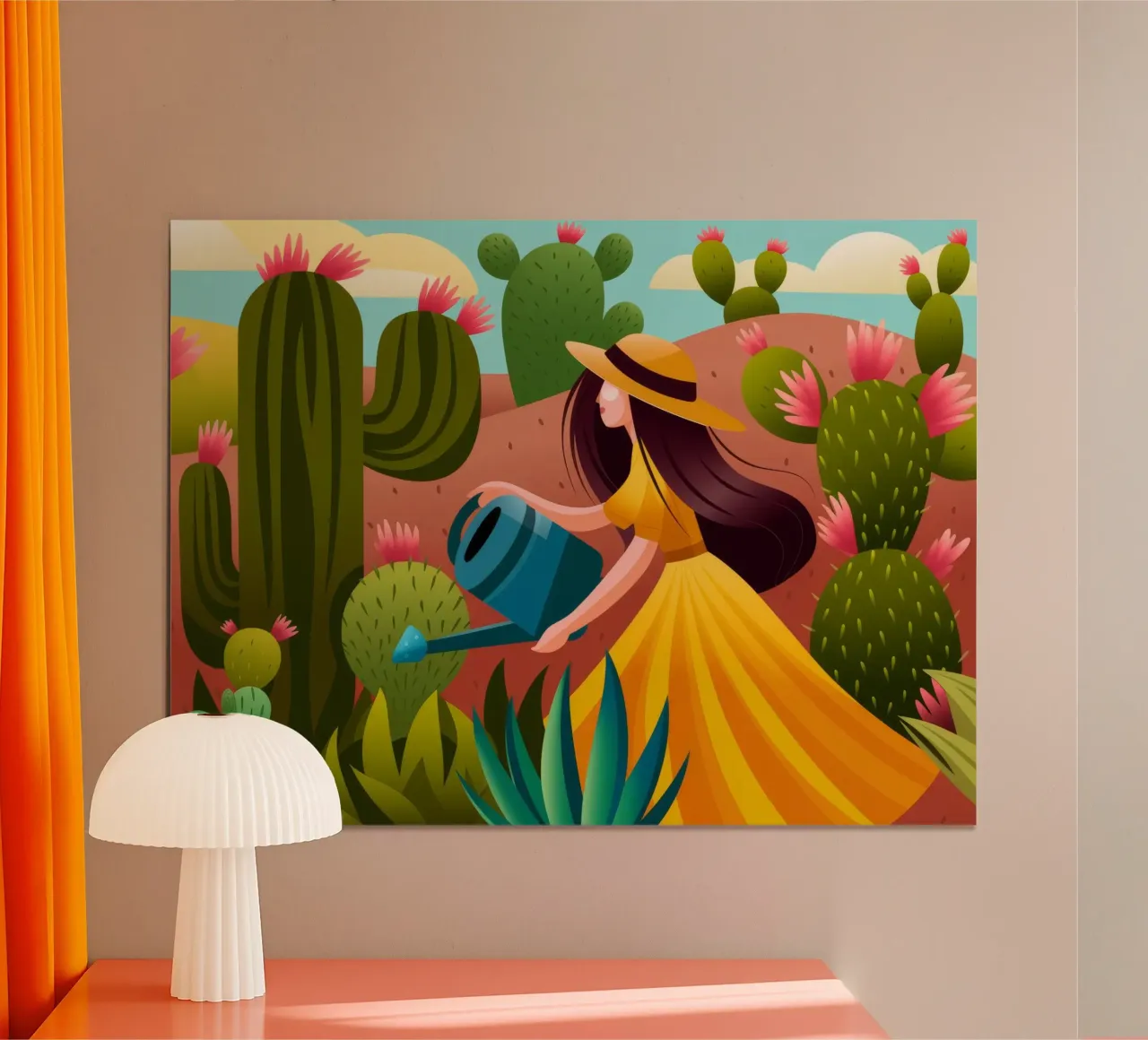 Sogno di fioritura nel deserto poster con telaio in alluminio da Veiled Canvas