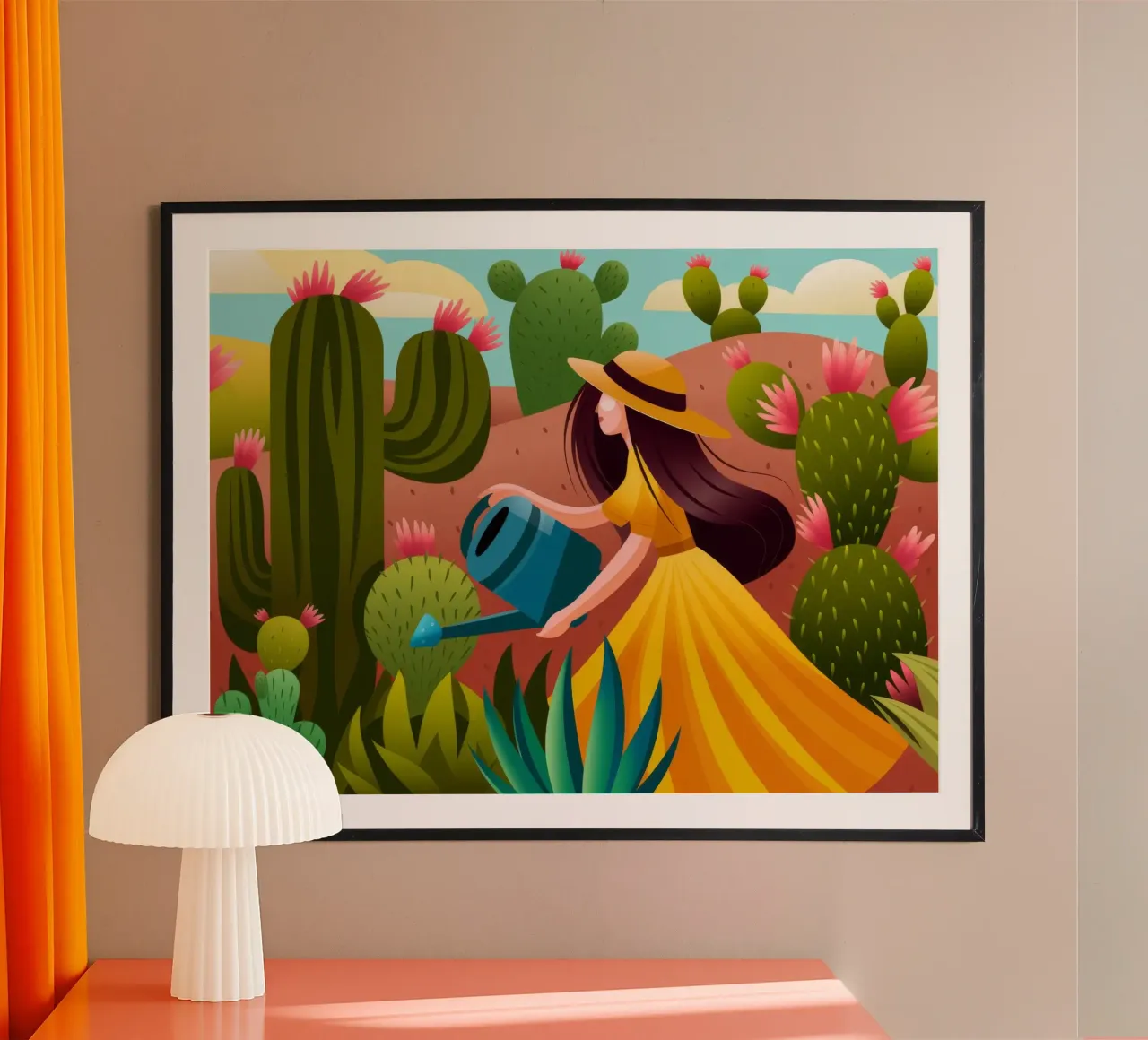 Sogno di fioritura nel deserto poster con telaio in alluminio da Veiled Canvas