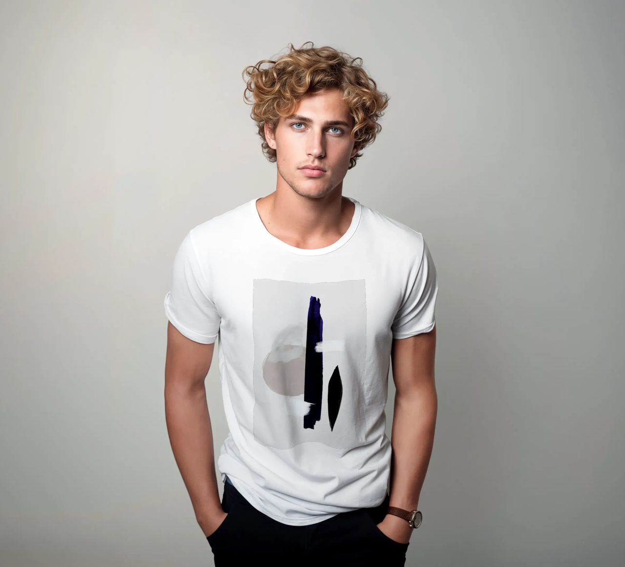 Abstract Connection t-shirt da Graphite