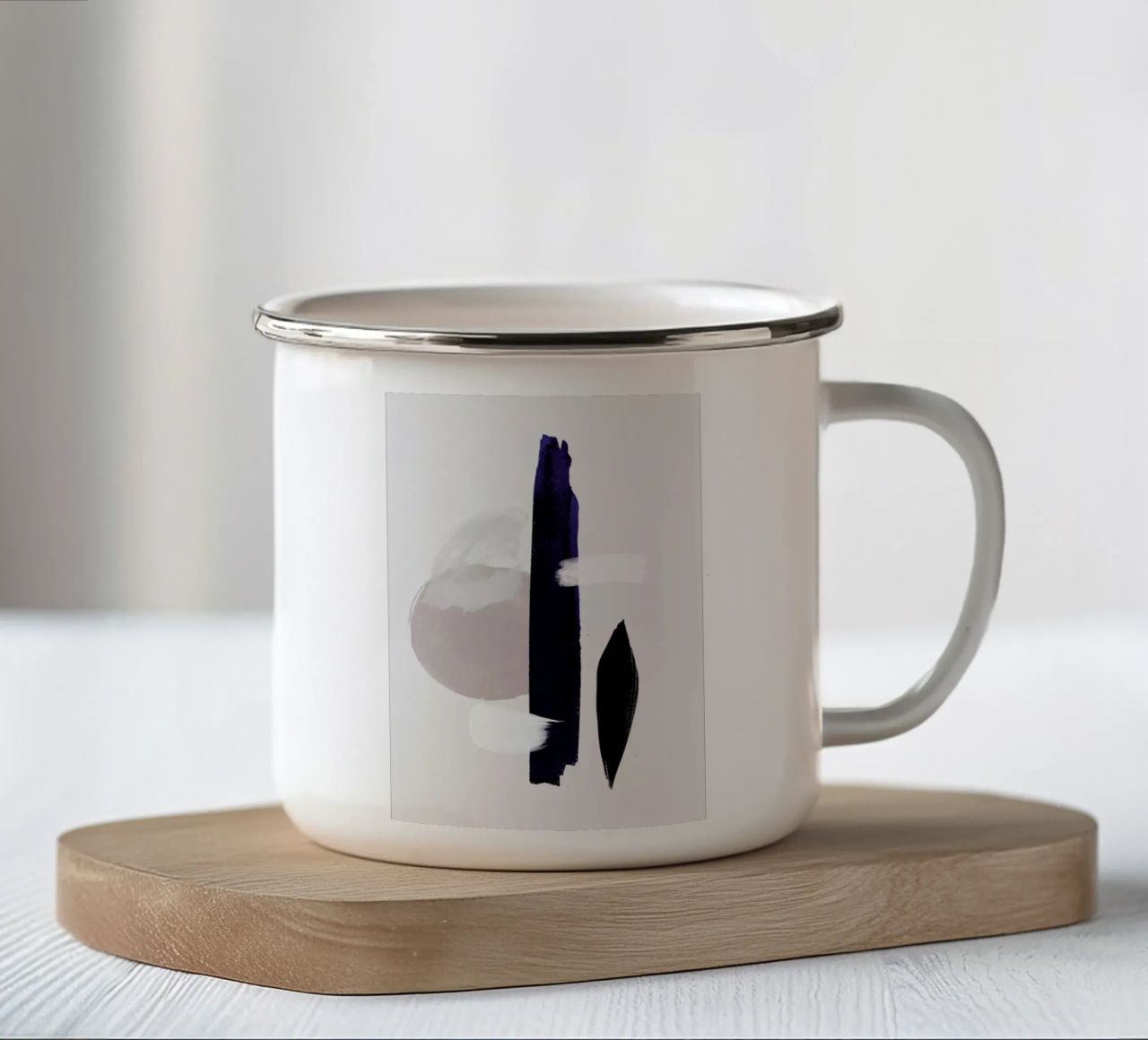 Abstract Connection tazza in smalto da Graphite