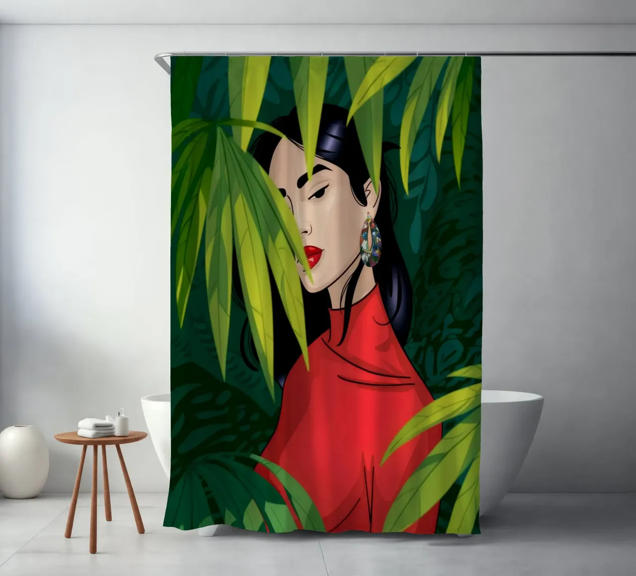 Segreti di Jungle Whisper tenda da doccia da Veiled Canvas
