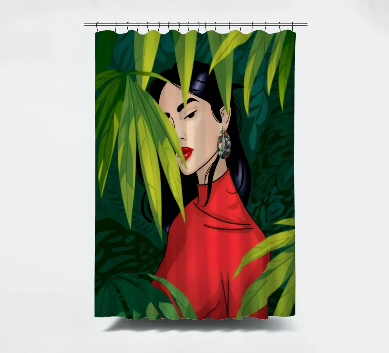 Segreti di Jungle Whisper tenda da doccia da Veiled Canvas