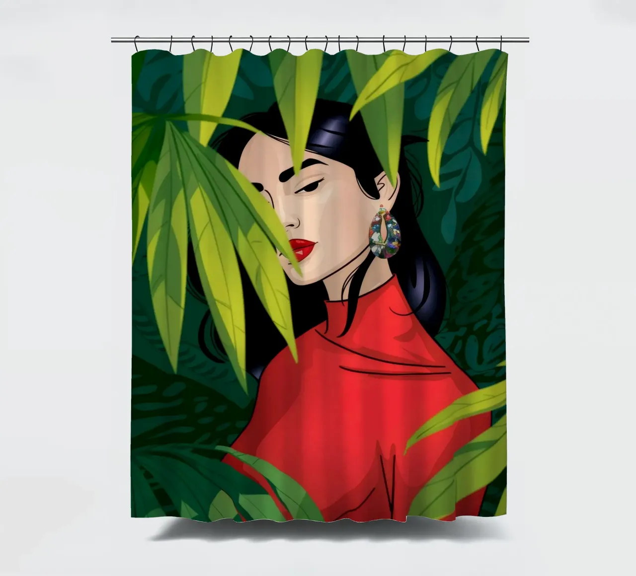 Segreti di Jungle Whisper tenda da doccia da Veiled Canvas