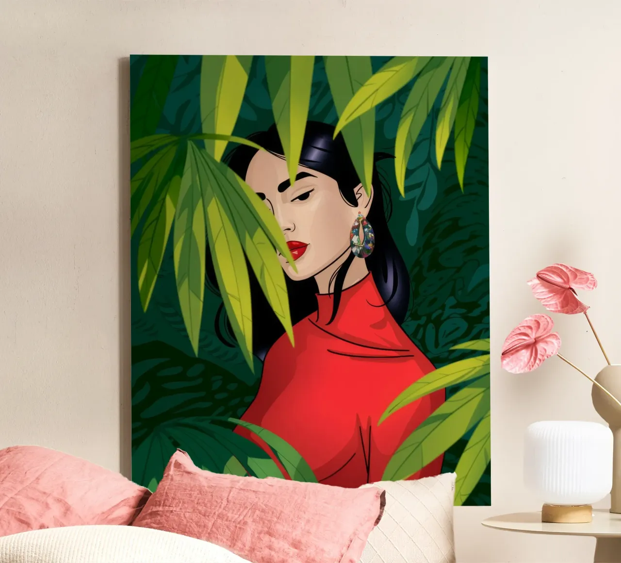 Segreti di Jungle Whisper tela con Cornice a cassetta da Veiled Canvas