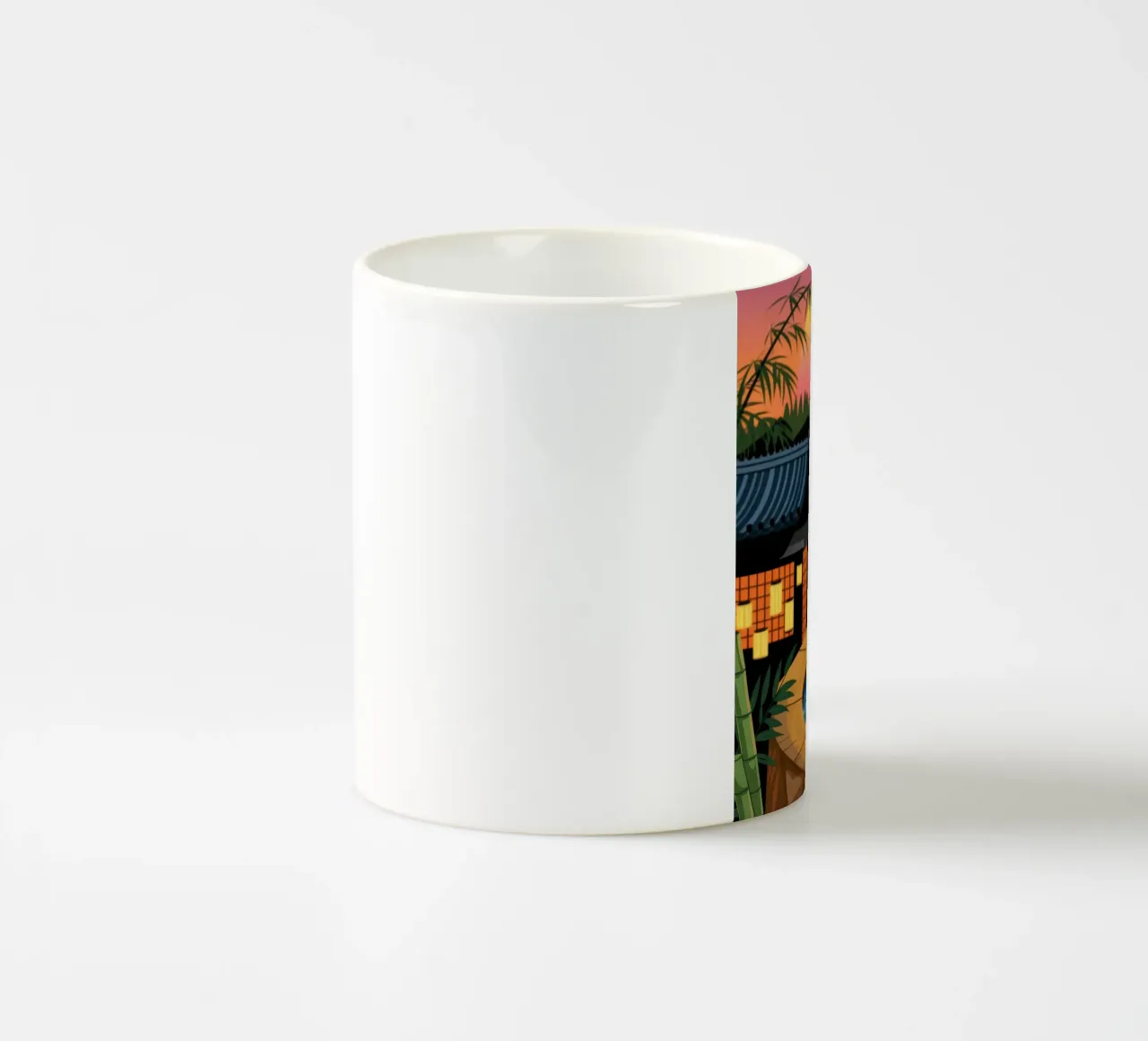 Tranquillo rifugio termale tazza in ceramica da Veiled Canvas