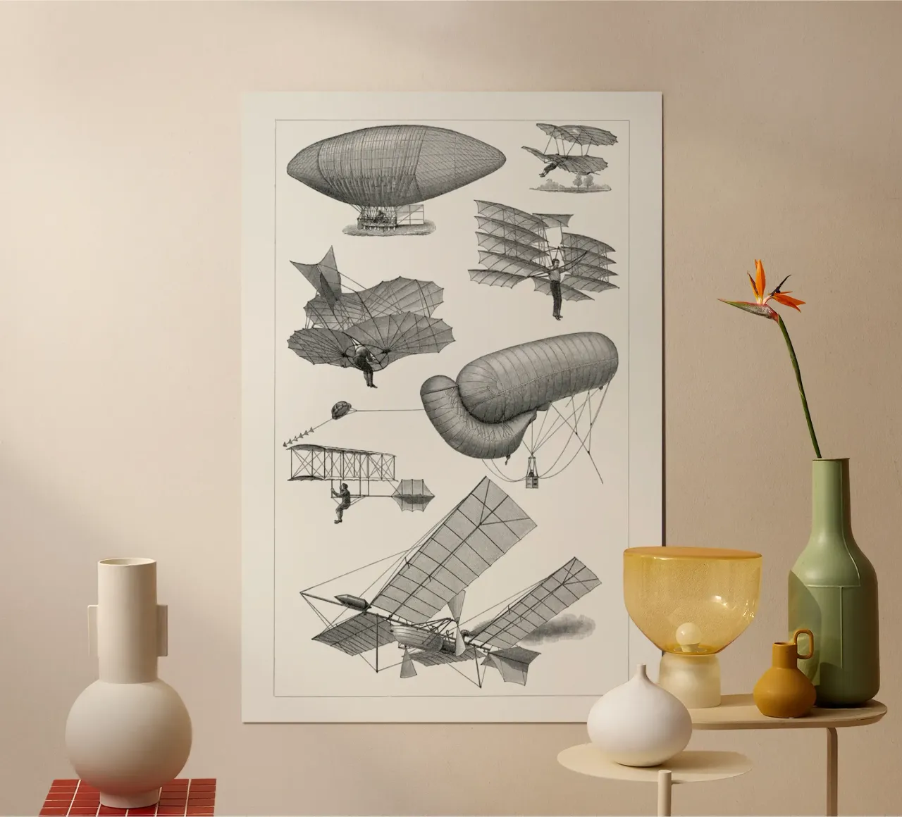 Flying Maschine poster con telaio in plastica da Flora & Fauna