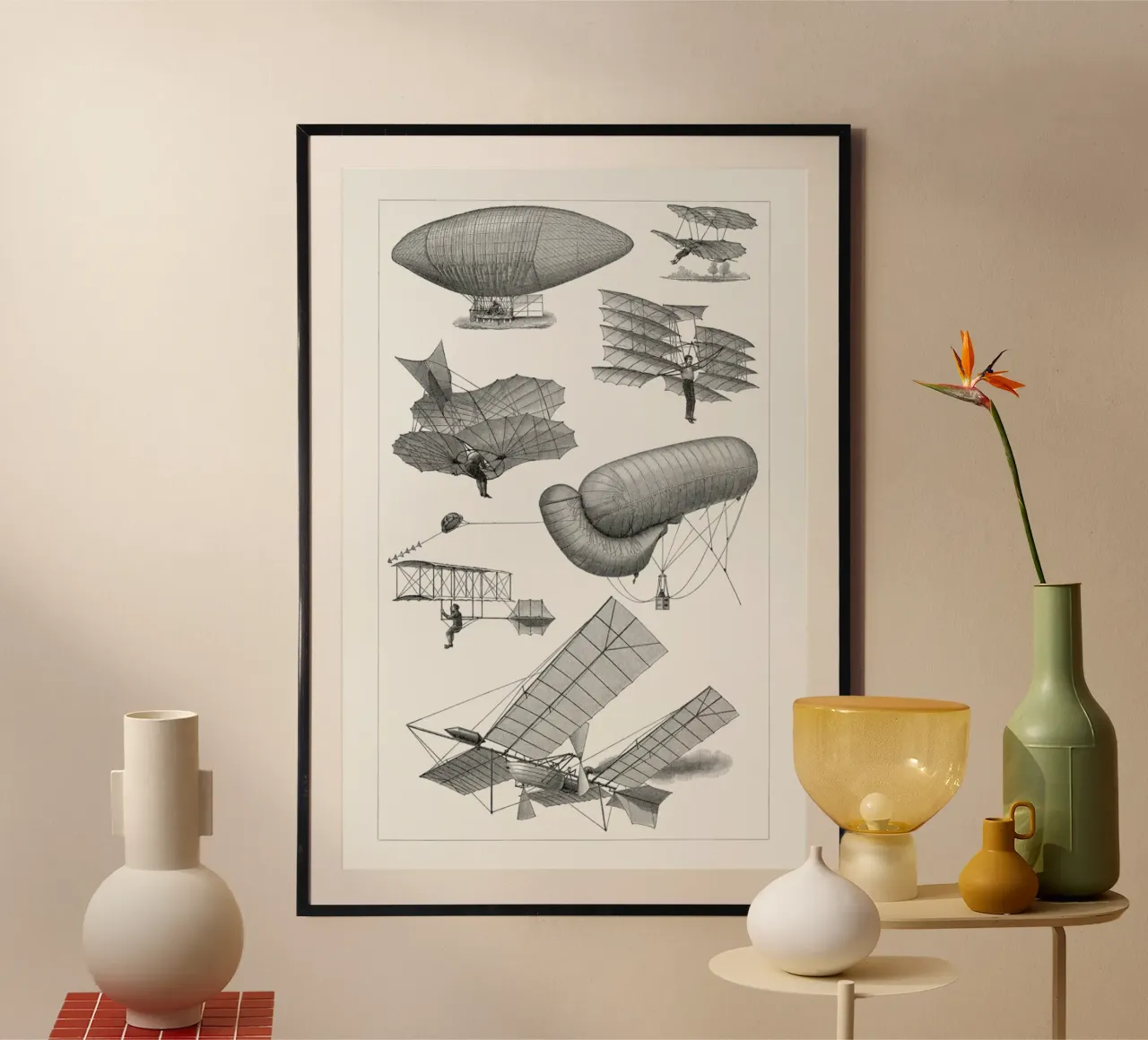 Flying Maschine poster con telaio in plastica da Flora & Fauna
