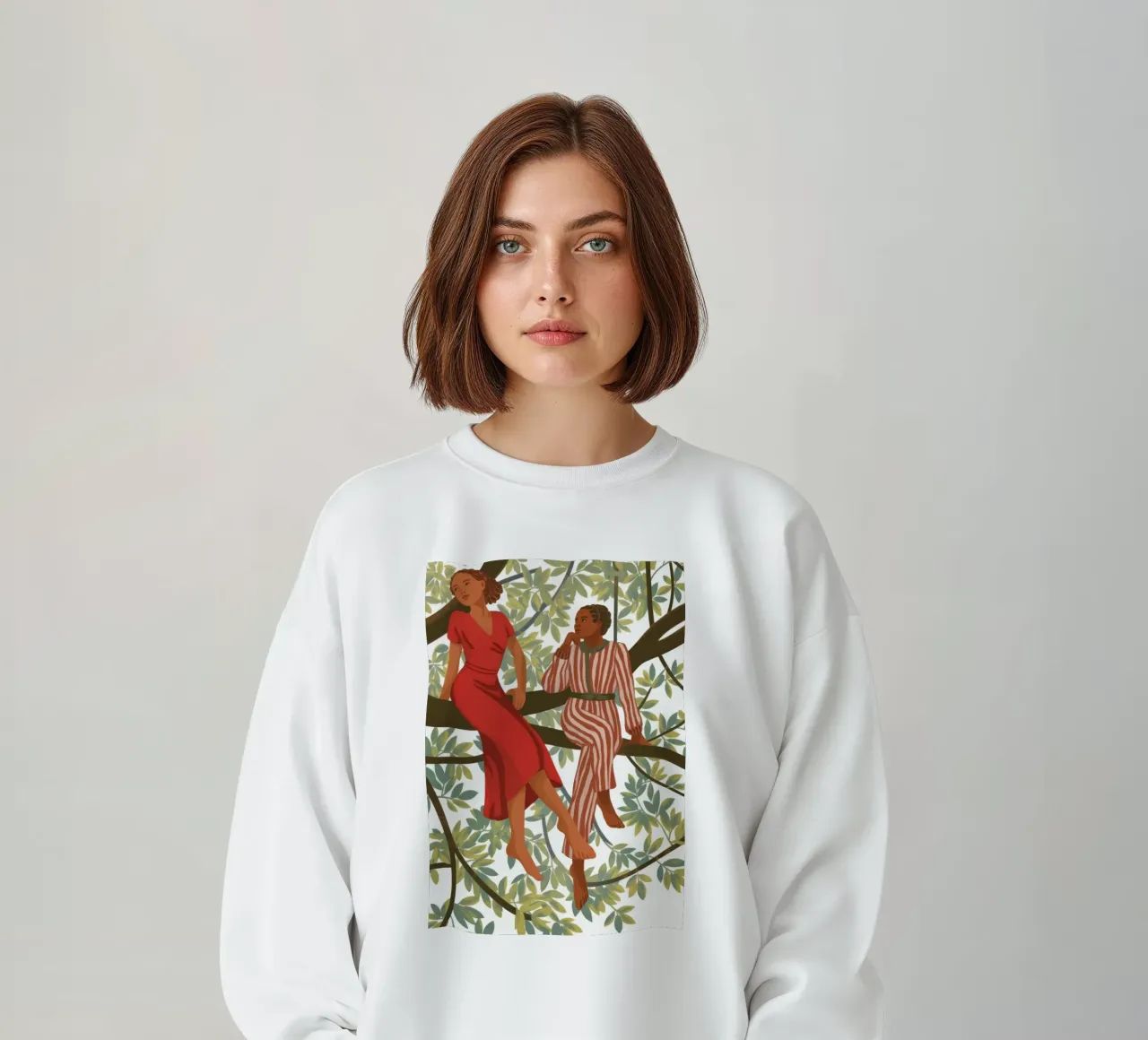 Harmonie in de boomtop sweatshirt van Veiled Canvas