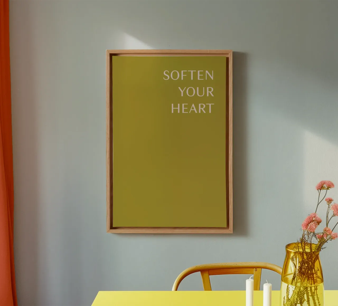 Soften Your Heart canvas met Baklijst van Linda Gobeta